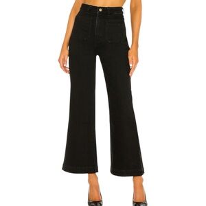 ROLLA'S Sailor High Rise Waist Wide Flare Leg Denim Jeans Pants Grey Black